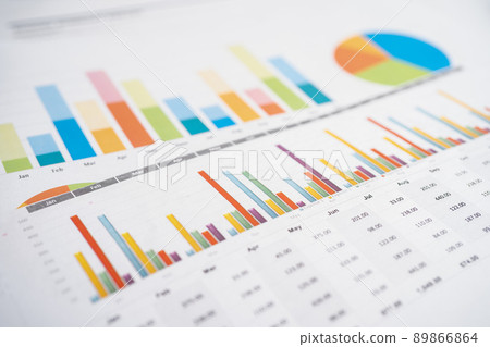 Charts graphs paper. Financial development, Banking Account, Statistics, Investment Analytic research data economy, Stock exchange trading, Business office company meeting concept. 89866864