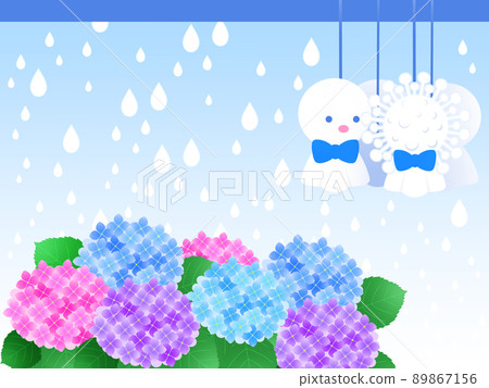 新型冠狀病毒 Teru Teru Bozu 和繡球花 89867156