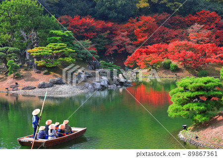 【香川縣】栗林庭園的紅葉與日本船（富岩、扶正） 89867361