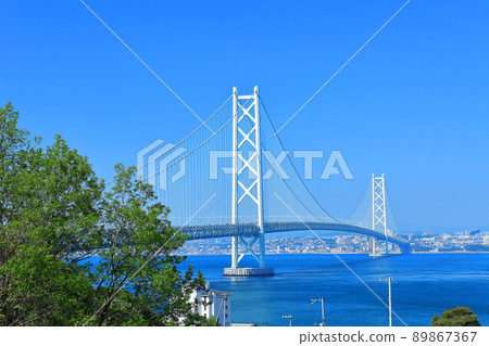 [Hyogo Prefecture] Akashi Kaikyo Bridge under clear skies 89867367