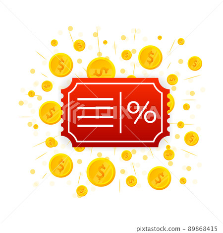 Coupon coins, great design for any purposes. Vector illustration. 3d vector icon. 89868415