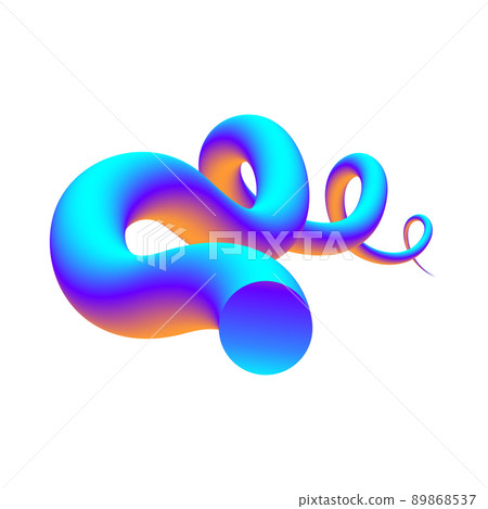 Colorful curve blend shape. Swirling gradient flow. Vector. Colorful curve blend shape. Swirling gradient flow. Vector. 89868537