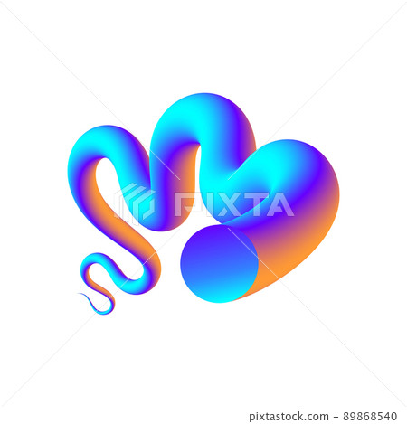 Colorful curve blend shape. Swirling gradient flow. Vector. Colorful curve blend shape. Swirling gradient flow. Vector. 89868540