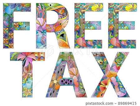 FREE TAX. Vector decorative zentangle object for decoration 89869415