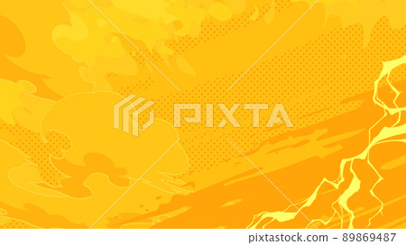 Anime style_Lightning effect background_Yellow_16: 9 89869487