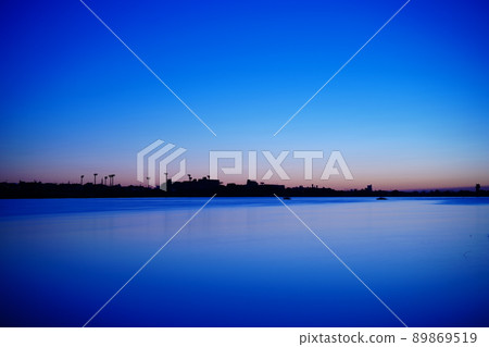Sunrise seen from the riverbed Sunrise seen from the riverbed 89869519