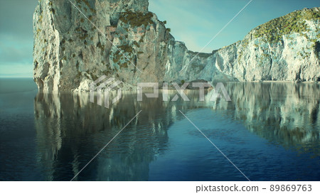 coastline with ocean and rocks coastline with ocean and rocks 89869763