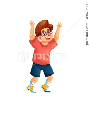 Flat cartoon kid character,happy childhood vector illustration concept Flat cartoon kid character,happy childhood vector illustration concept 89870454