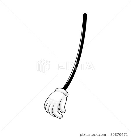 Cartoon Hand and Comic Arm with Five Fingers in White Glove Gesturing Vector Illustration Cartoon Hand and Comic Arm with Five Fingers in White Glove Gesturing Vector Illustration 89870471