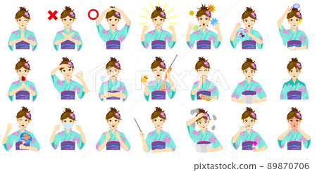 Yukata woman morning glory (set) 89870706