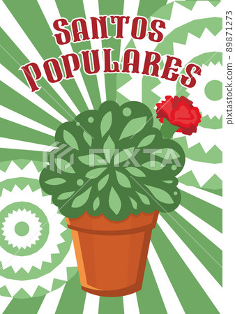 Santos Populares. Basil in a pot Manjerico plants 89871273