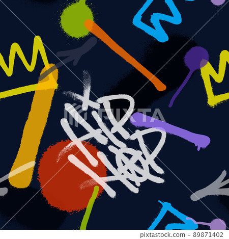Graffiti spray paint seamless pattern. Vector illustration. Graffiti spray paint seamless pattern. Vector illustration. 89871402