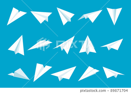 Realistic handmade paper planes collection. Origami aircraft in flat style. Vector illustration. Realistic handmade paper planes collection. Origami aircraft in flat style. Vector illustration. 89871704