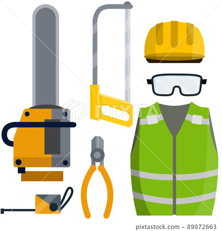 Set of tools for the worker and Builder. Chainsaw and sawmill. Set of tools for the worker and Builder. Chainsaw and sawmill. 89872663