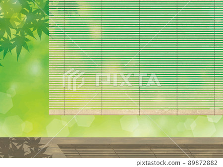 Refreshing summer blinds and veranda background watercolor vector 89872882