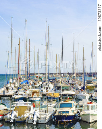 Motorboats yachts pier marina Italy 89873257