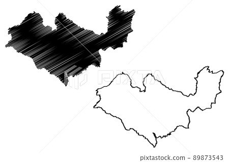 Kangra district (Himachal Pradesh State, Republic of India) map vector illustration, scribble sketch Kangra map 89873543