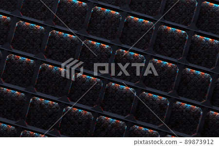 Mesh and grid surface in dark space.3d illustration. 89873912