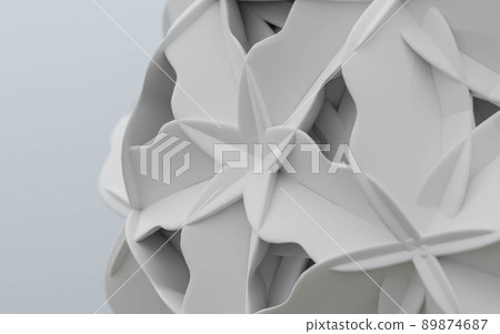 white abstract alien randomized symmetric shape... - Stock Illustration ...