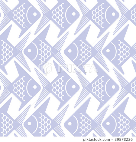 Goldfish pattern blue - Stock Illustration [89878226] - PIXTA