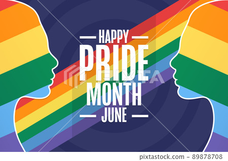 Happy Pride Month. LGBT. June. Holiday concept. Template for background, banner, card, poster with Happy Pride Month. LGBT. June. Holiday concept. Template for background, banner, card, poster with 89878708