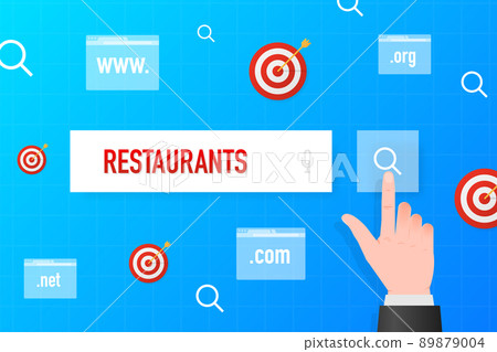 Restaurants search. Search icon vector. Business vector icon. Restaurants search. Search icon vector. Business vector icon. 89879004