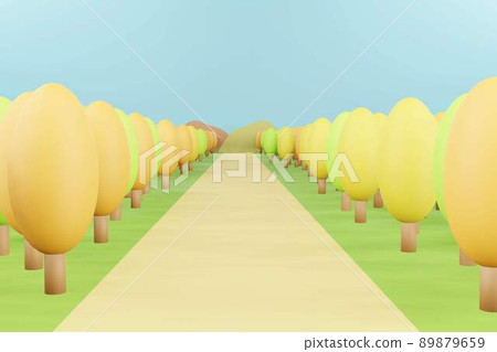有 3D 秋葉的樹 89879659