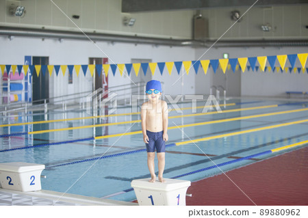 Boys swimming in the pool Boys swimming in the pool 89880962