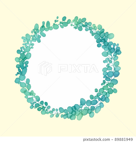 水彩。植被和綠色草本的花環框架,帶有水彩的觸感。植物花環框架。植被的矢量水彩裝飾框架 水彩。植被和綠色草本的花環框架,帶有水彩的觸感。植物花環框架。植被的矢量水彩裝飾框架 89881949