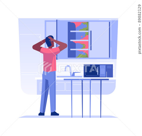 Mold problem isolated concept vector illustration. Man discovered fungus in the house, hold head at the sight of mold, property maintenance service, remediation in construction vector concept. Mold problem isolated concept vector illustration. Man discovered fungus in the house, hold head at the sight of mold, property maintenance service, remediation in construction vector concept. 89882129