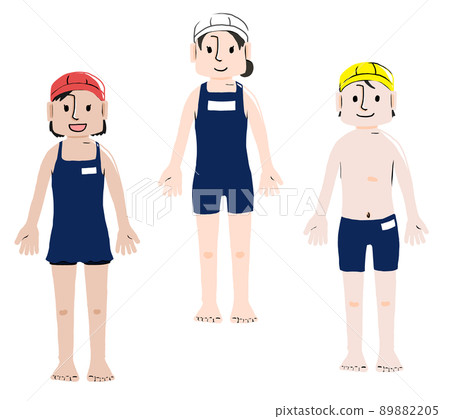 Children wearing school swimsuits Children wearing school swimsuits 89882205