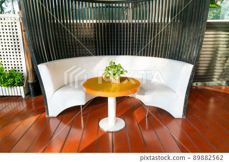 empty outdoor patio deck and chair empty outdoor patio deck and chair 89882562