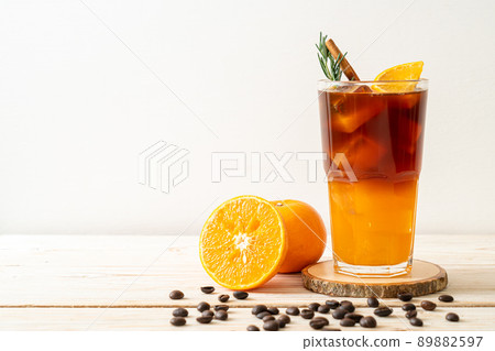 black coffee with orange and lemon juice black coffee with orange and lemon juice 89882597