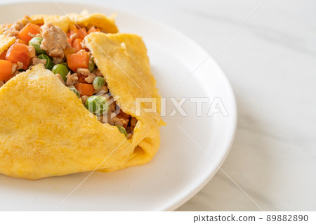 egg wrap or stuffed egg with minced pork and vegetable egg wrap or stuffed egg with minced pork and vegetable 89882890