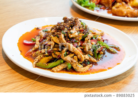 stir-fried pork with Mala Chilli stir-fried pork with Mala Chilli 89883025