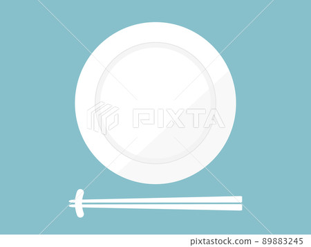 簡單的盤子和餐具筷架&筷架 89883245