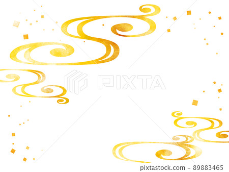 Japanese pattern background of running water pattern golden Japanese pattern background of running water pattern golden 89883465