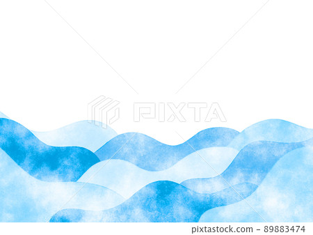 Simple wave background blue - Stock Illustration [89883474] - PIXTA