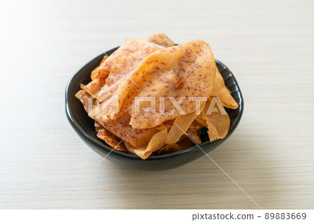 Taro Chips - fried or baked sliced taro 89883669