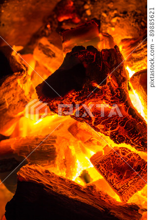 Red embers and flame 89885621