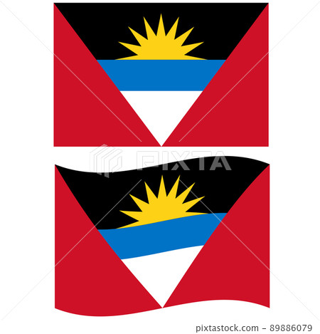 Flag of Antigua And Barbuda. Antigua And Barbuda national flag waving. flat style. Flag of Antigua And Barbuda. Antigua And Barbuda national flag waving. flat style. 89886079