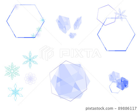 Cool and cold frozen frame illustration set 89886117