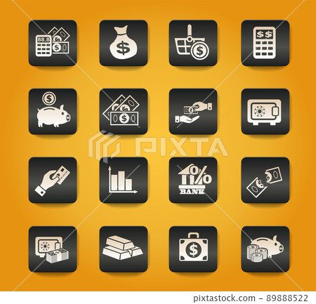 hand and money icon set hand and money icon set 89888522