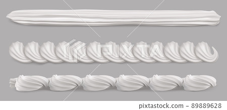 Whipped cream border, white vanilla swirl 89889628