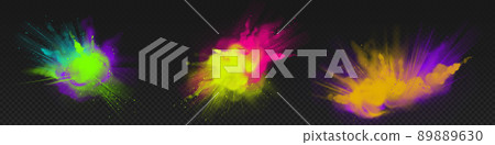 Powder Holi paints, colorful clouds or explosions Powder Holi paints, colorful clouds or explosions 89889630