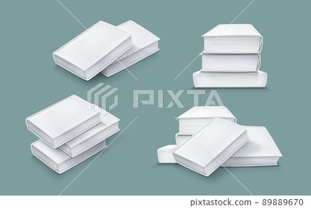 Template of stack blank paper book white cover 89889670