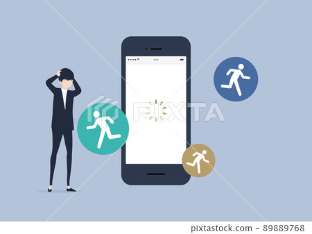 如果頁面顯示速度慢,退出率會增加!插圖素材 如果頁面顯示速度慢,退出率會增加!插圖素材 89889768