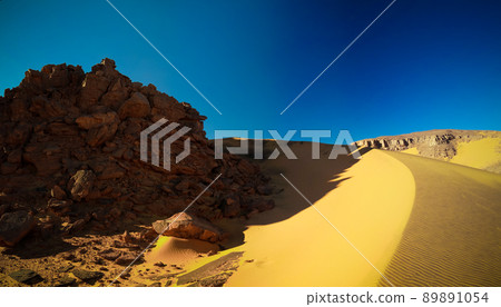 Color shadows at dunes in Tassili nAjjer national park, Algeria Color shadows at dunes in Tassili nAjjer national park, Algeria 89891054