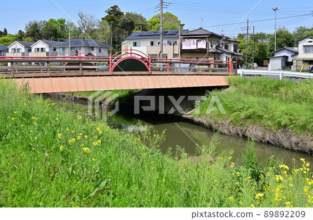 Miyamae Bridge and balustrade over the Aogehori River, Washinomiya Shrine, Kuki City Miyamae Bridge and balustrade over the Aogehori River, Washinomiya Shrine, Kuki City 89892209