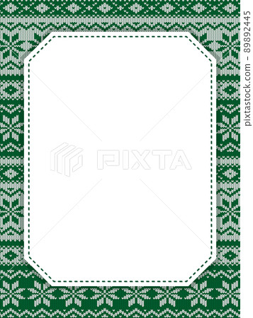 Frame material of Nordic pattern knit fabric / green (vertical orientation) Frame material of Nordic pattern knit fabric / green (vertical orientation) 89892445